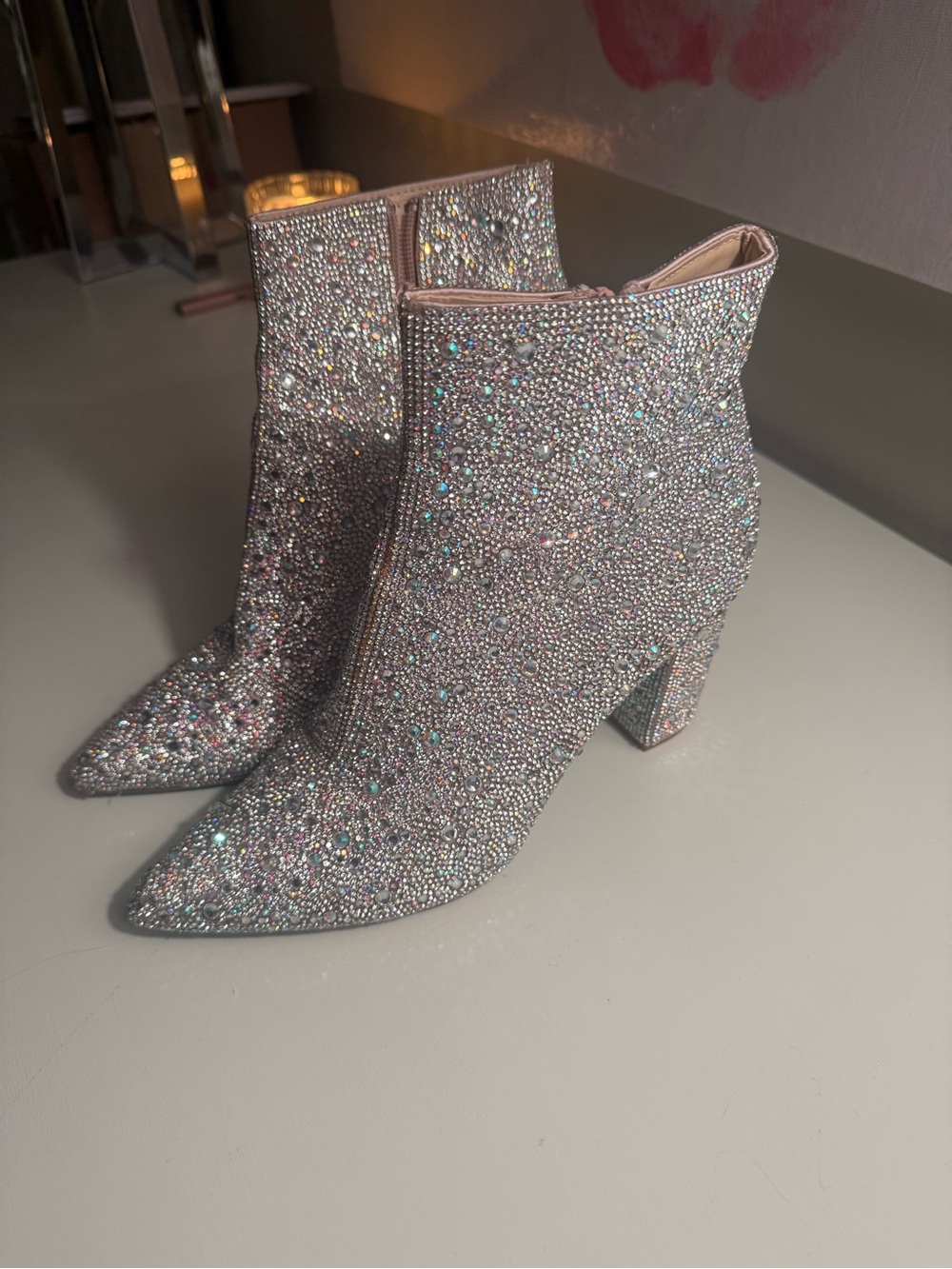 Betsey Johnson Women's Sparkle Rhinestone Ankle Boots - Silver